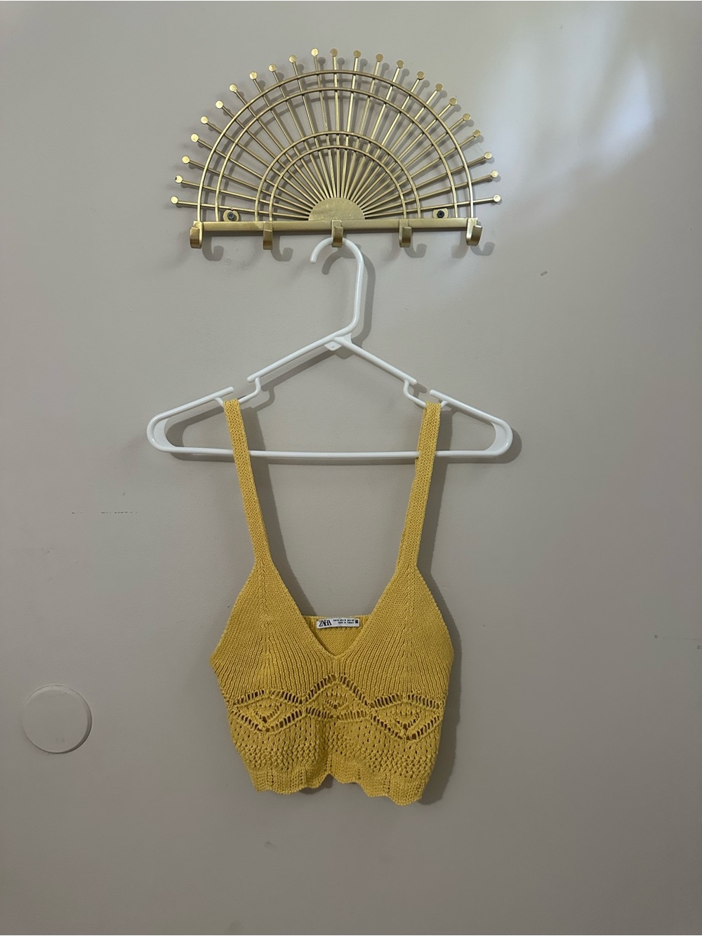 Zara Yellow Knit Crop Top